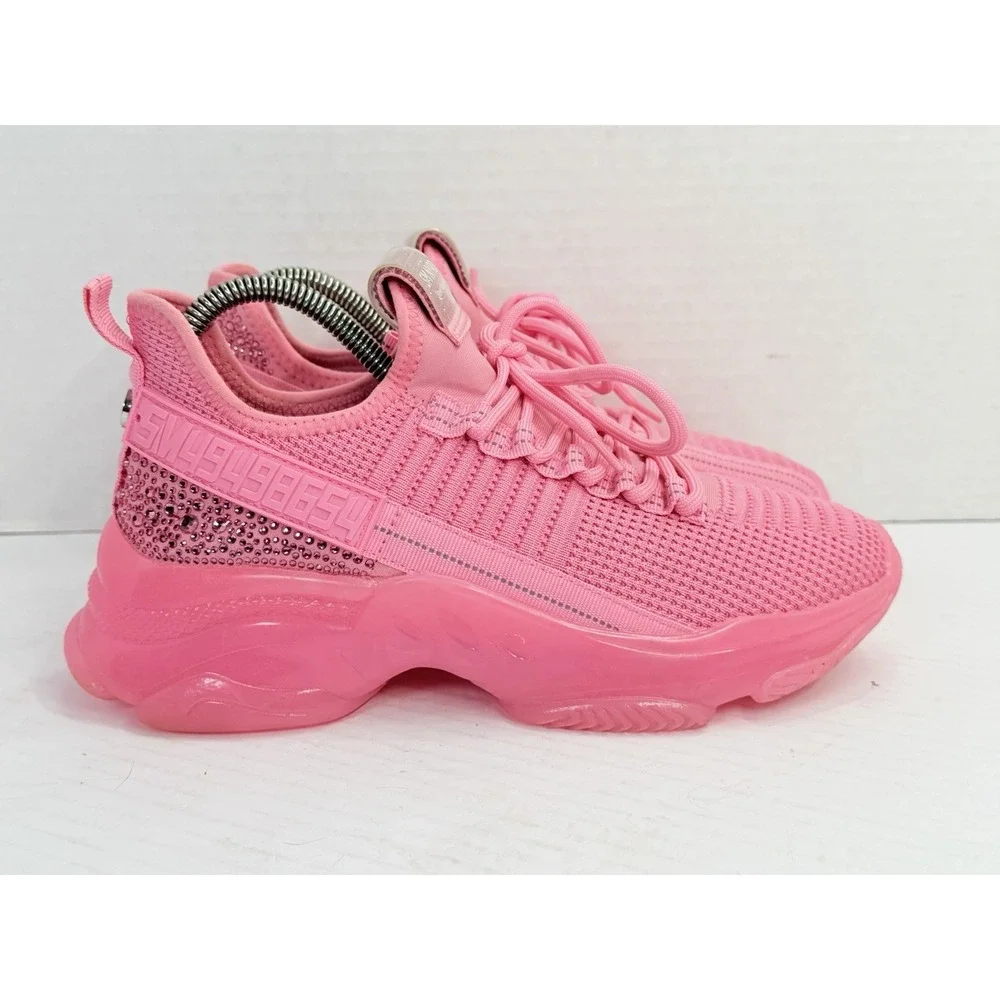 Steve Madden Maxima Pink Rhinestone Chunky Sneakers Women's 8.5